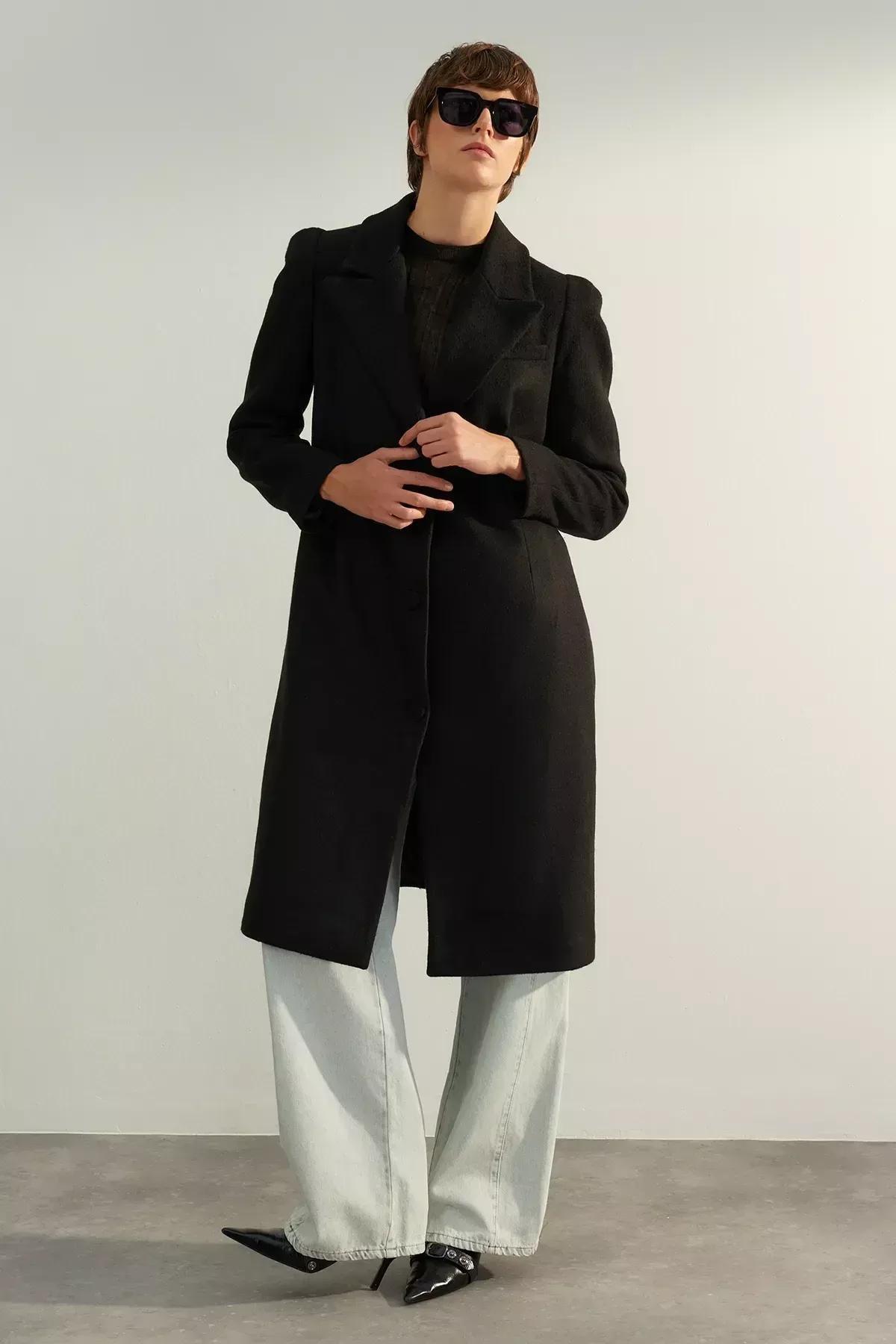 Black Limited Edition Oversize Coat, BLACK, large image number 6