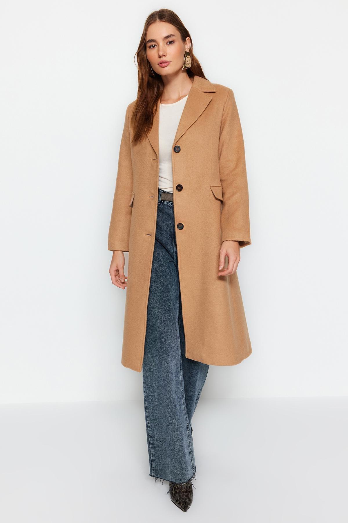 Beige Oversized Stuffed Coat, , large image number 0