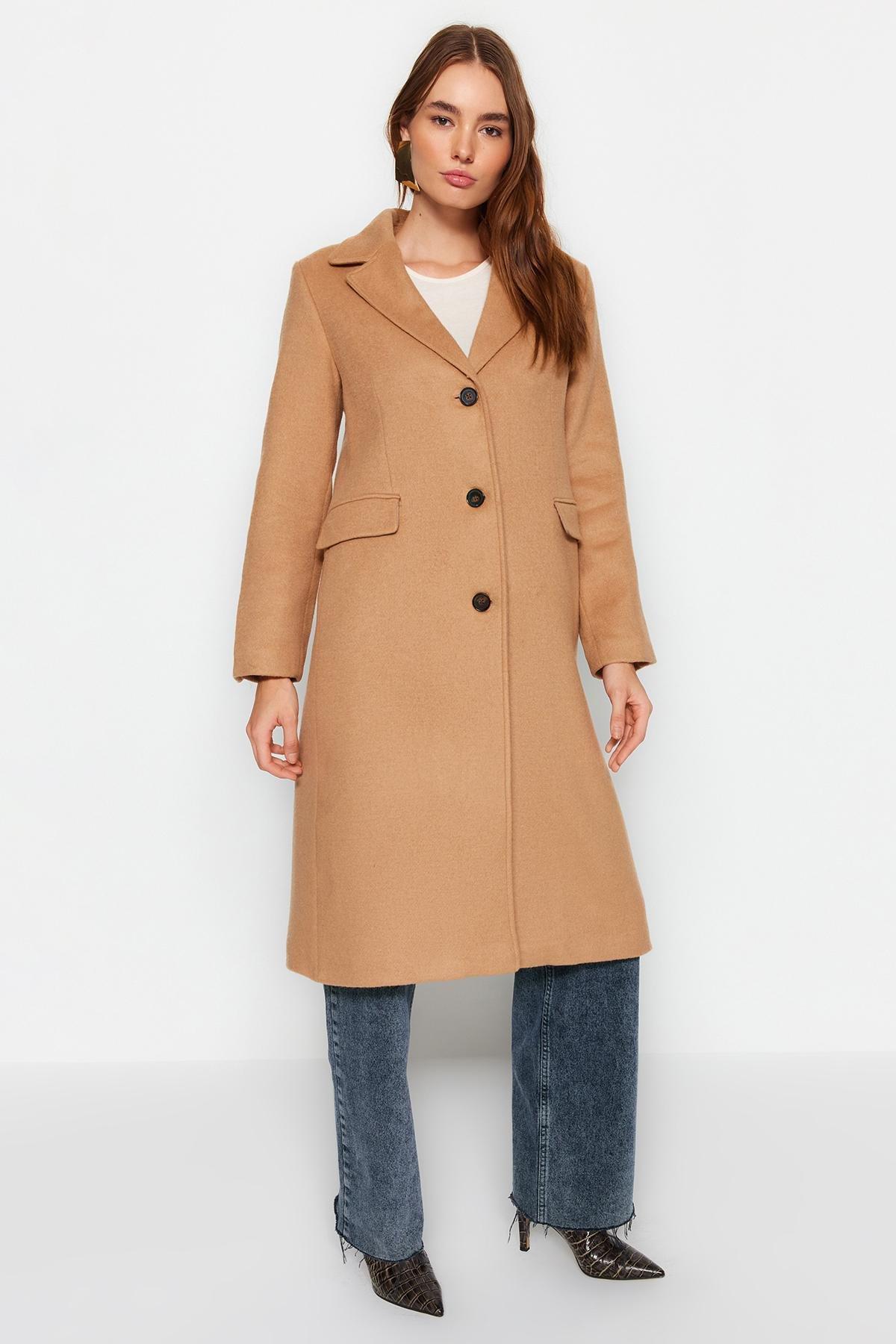 Beige Oversized Stuffed Coat, , large image number 2