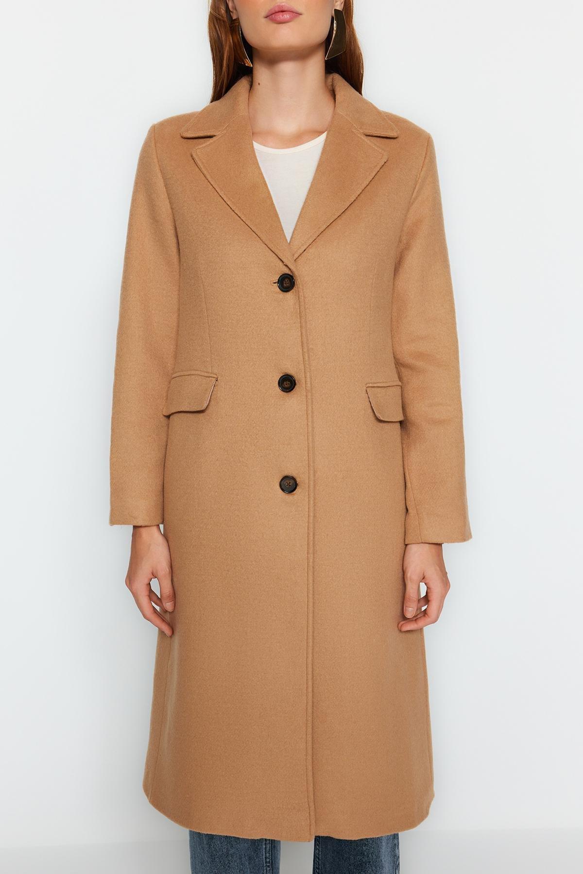 Beige Oversized Stuffed Coat, , large image number 3