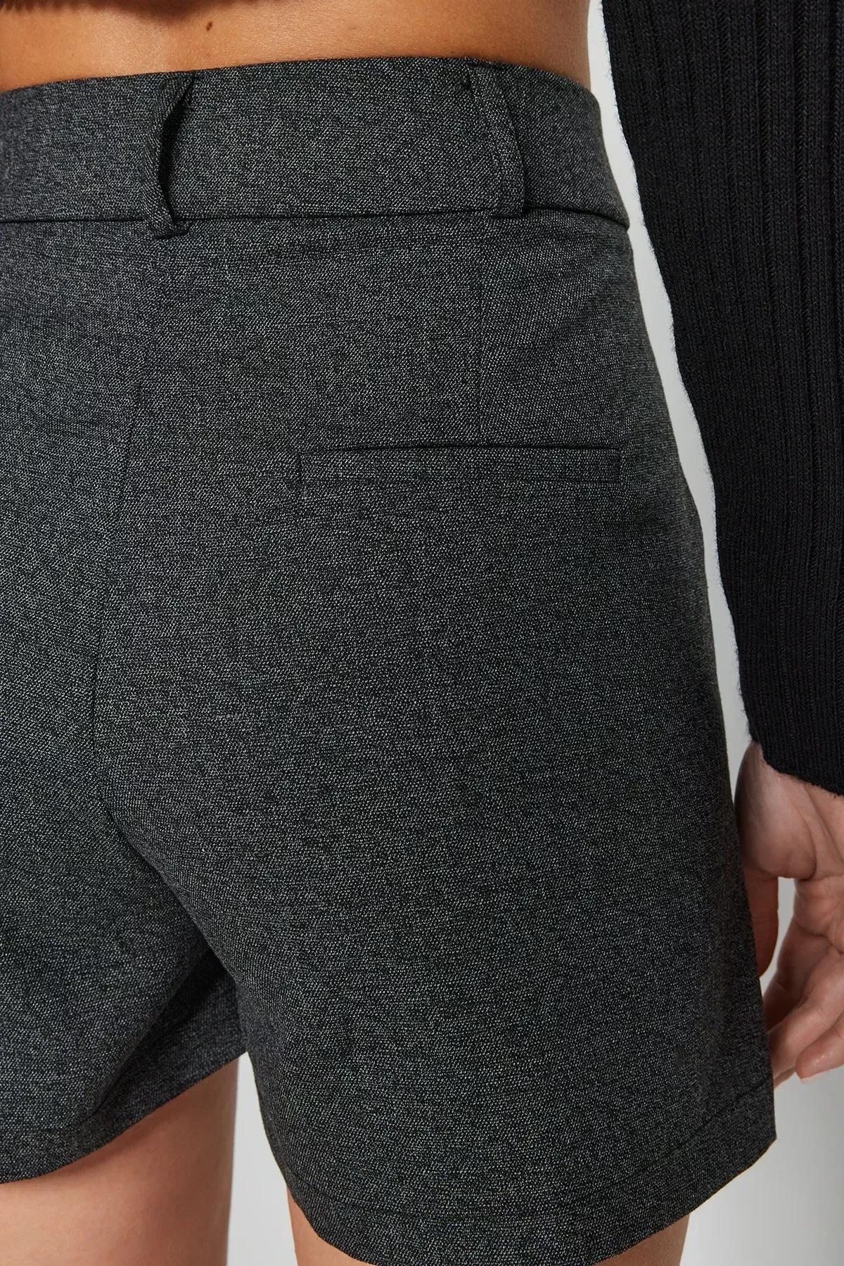 Anthracite Regular Fit Woven Shorts TWOAW24SR00060, , large image number 4