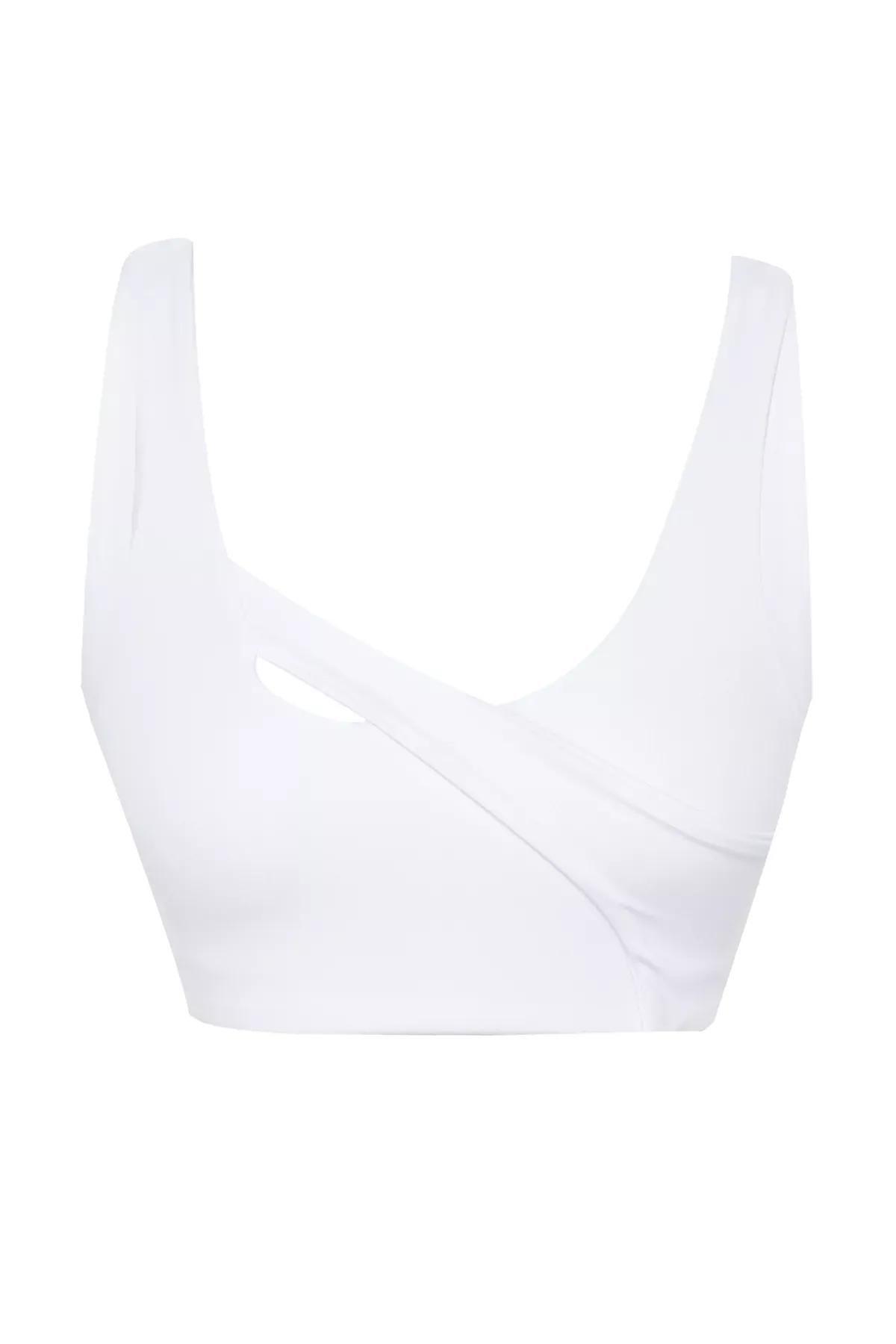 حمالة صدر رياضية بفتحة، أبيض, White, large image number 5