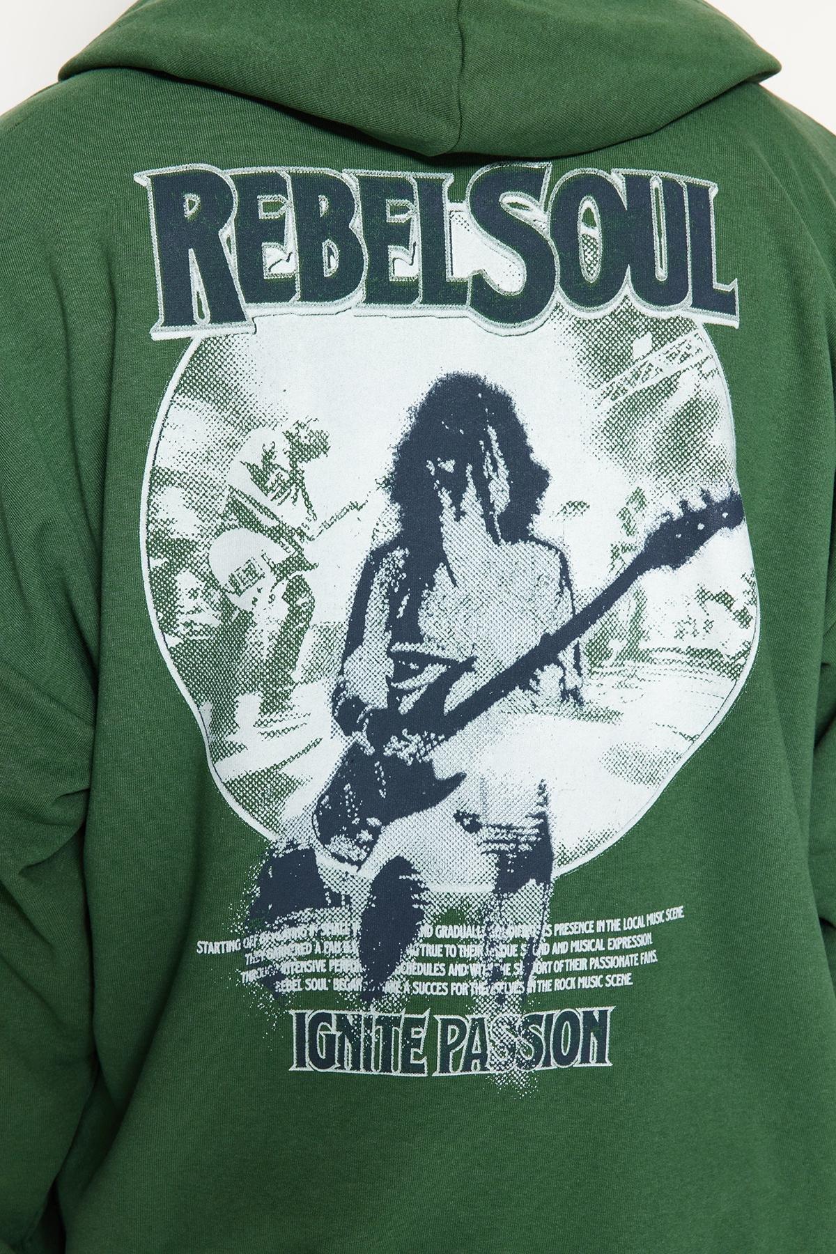 Green Oversized Printed Hoodie, , large image number 2