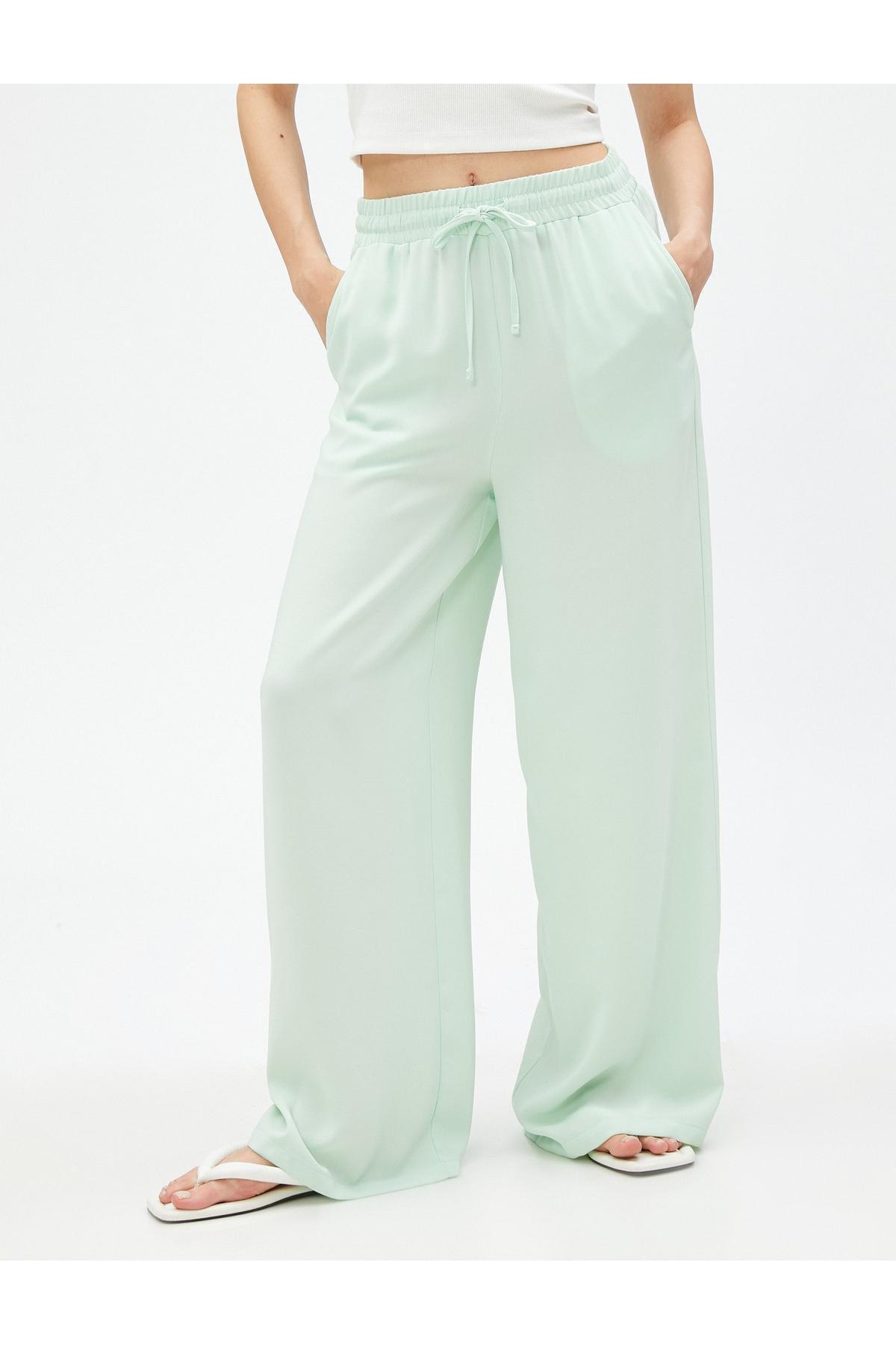 Koton - Wide Leg Trousers with Pockets Tie Waist, Einzeln