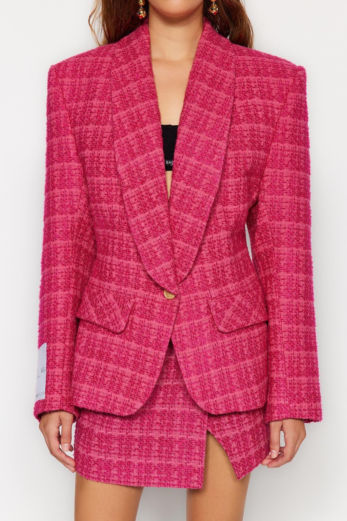 Pink Fitted Tuvid Jacket, , large image number 0