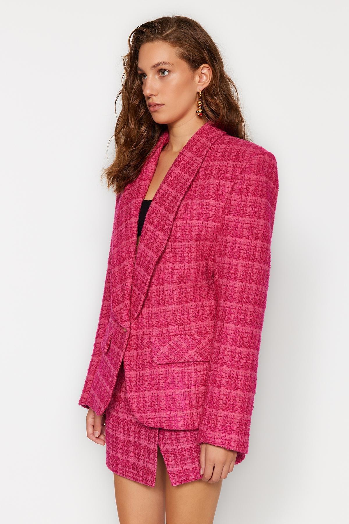 Pink Fitted Tuvid Jacket, , large image number 5