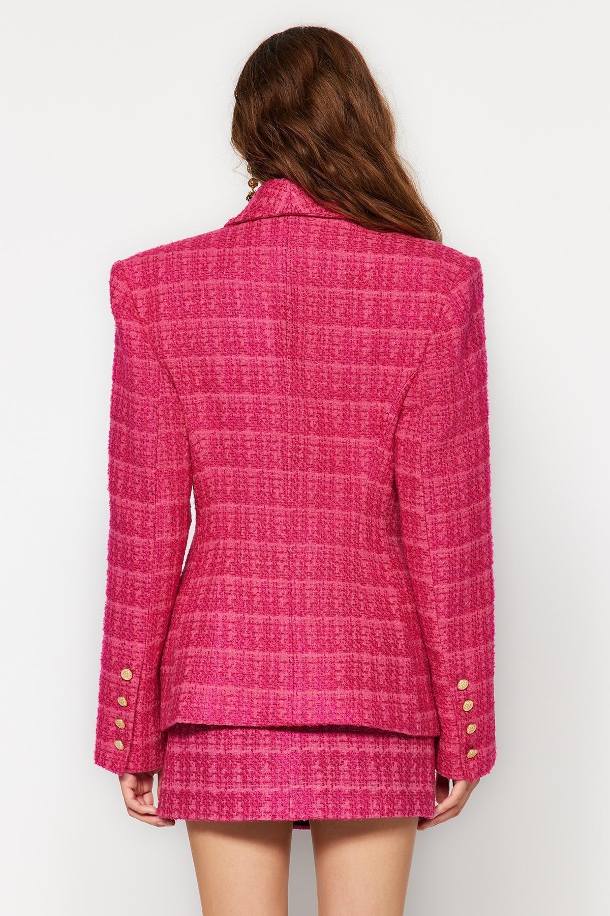 Pink Fitted Tuvid Jacket, , large image number 6