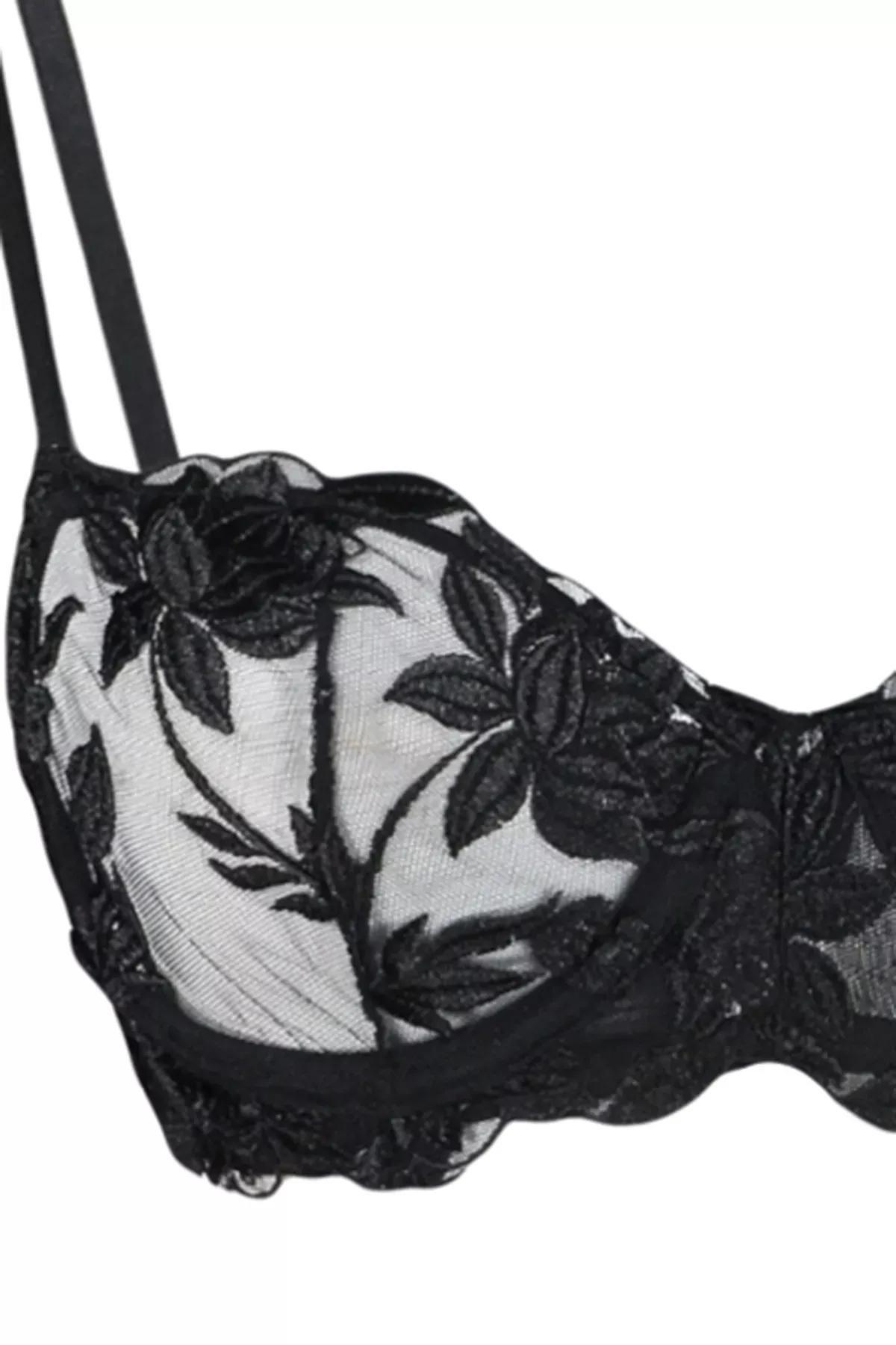 Black Embroidered Underwear, BLACK, large image number 7