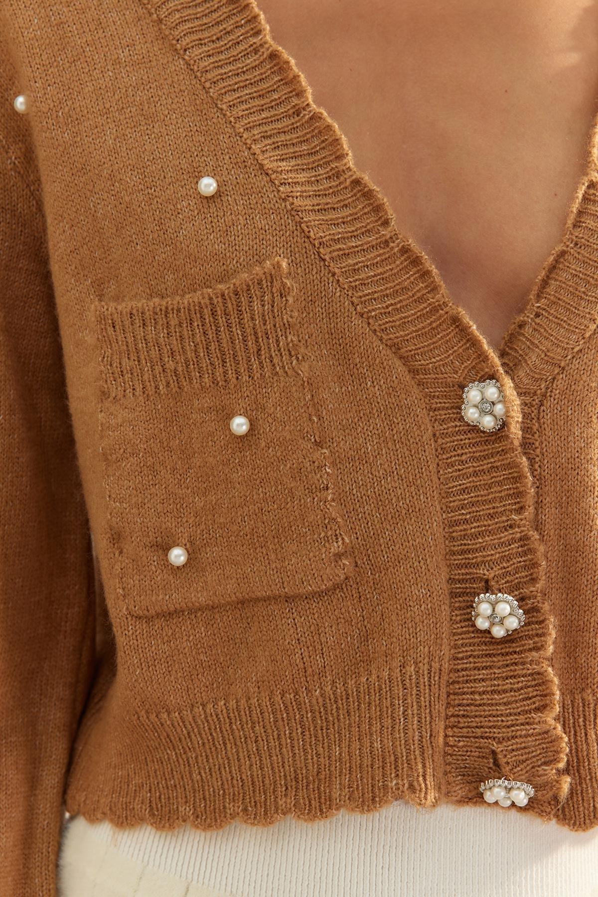 Trendyol - Beige Textured Limited Edition Knitted Cardigan