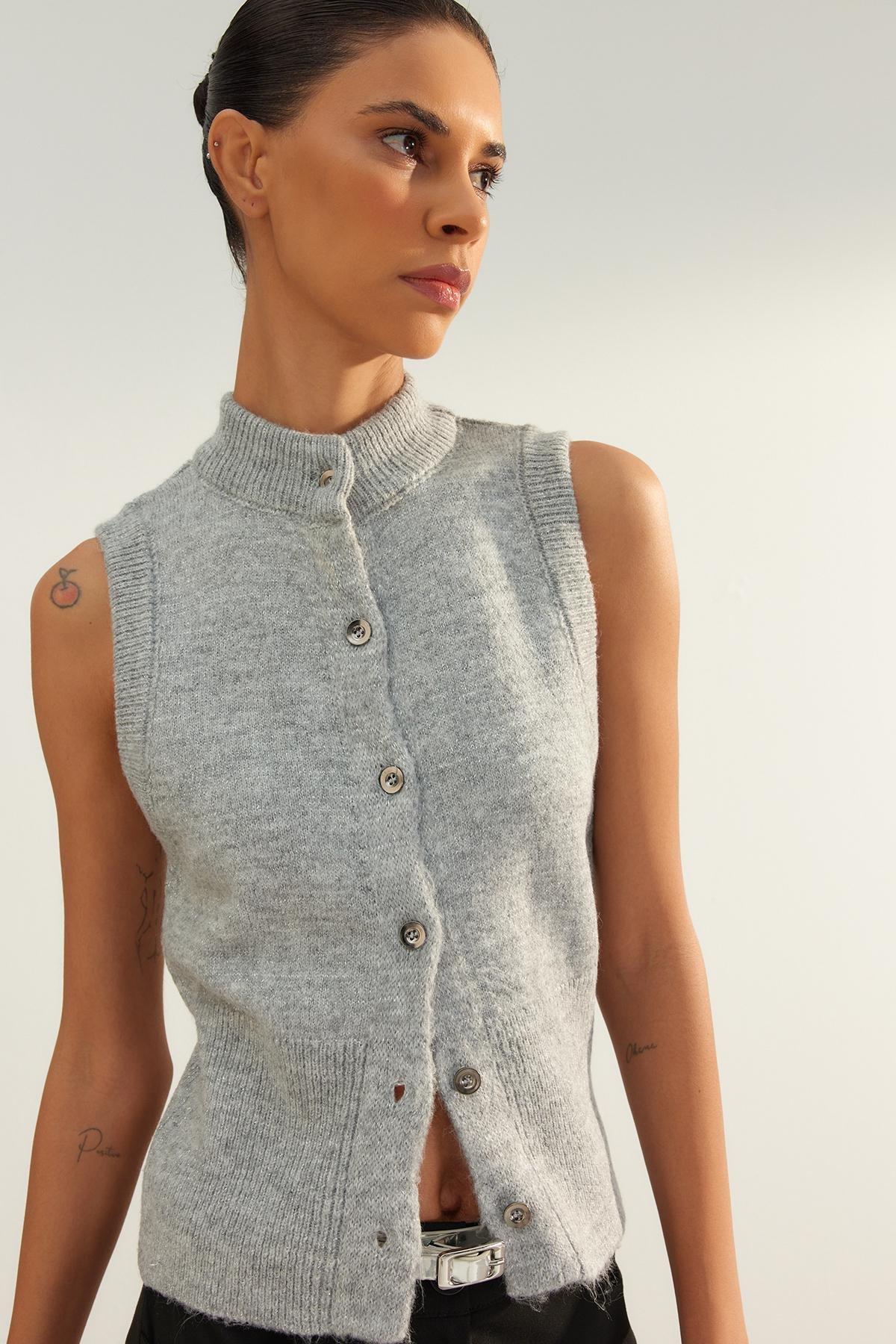 Grey Limited Edition Textured Knitted Cardigan, , large image number 0