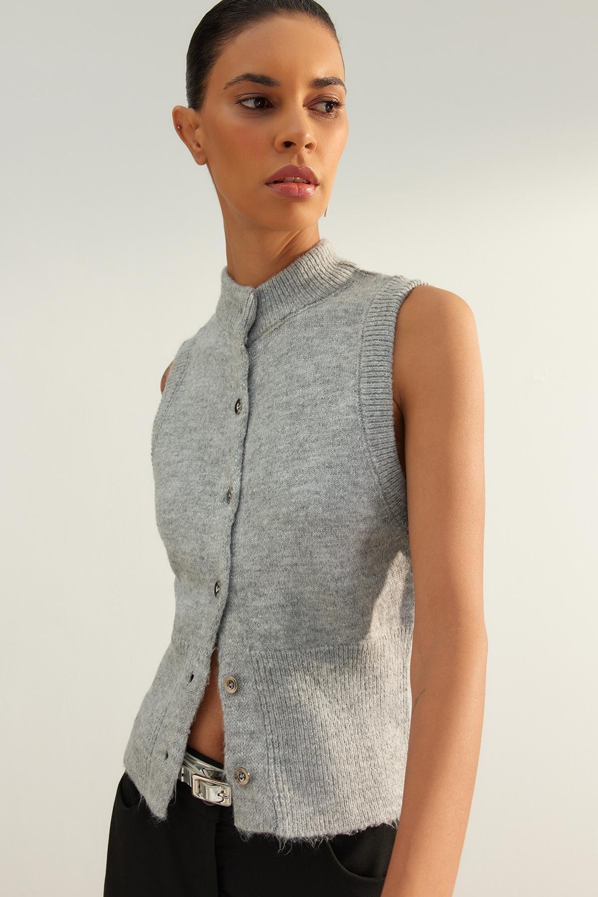 Grey Limited Edition Textured Knitted Cardigan, , large image number 1