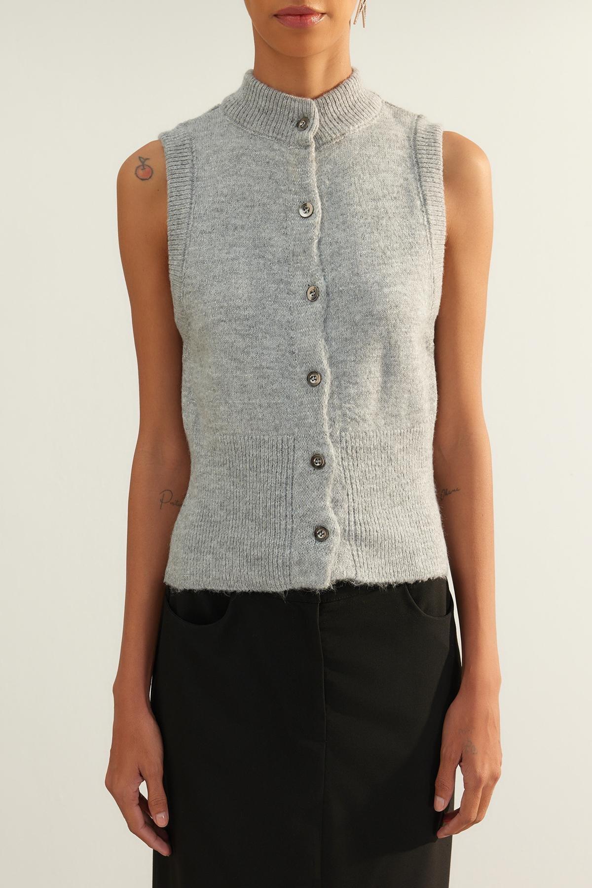 Grey Limited Edition Textured Knitted Cardigan, , large image number 2
