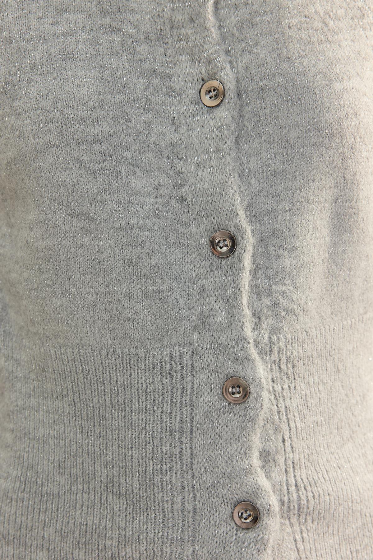 Grey Limited Edition Textured Knitted Cardigan, , large image number 3