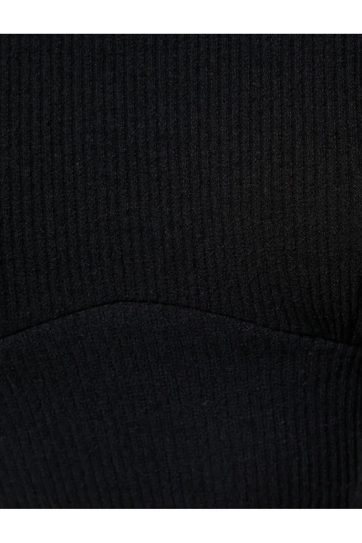 Black Butterfly Detail Crop T-Shirt, , large image number 5