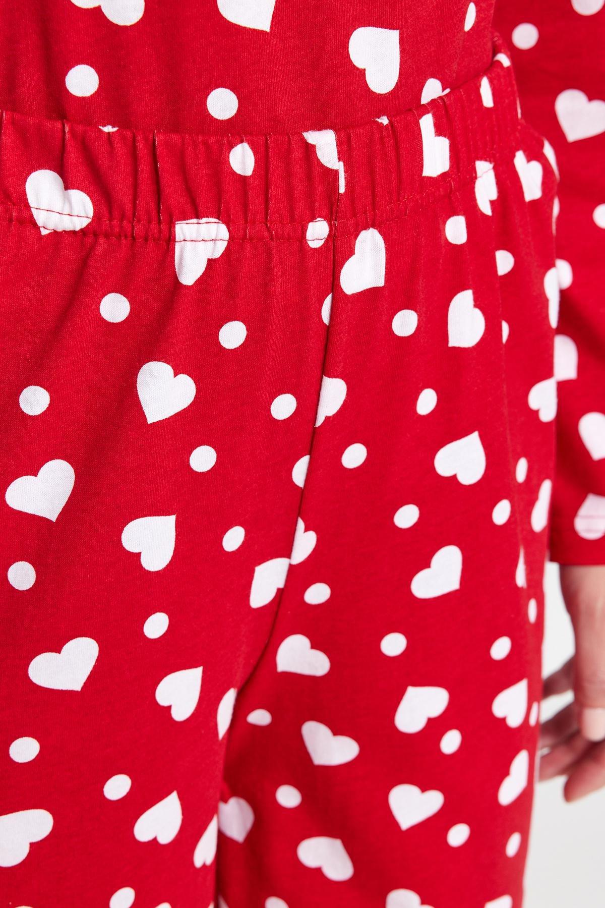 Trendyol - Red Printed Knitted Pyjamas Set