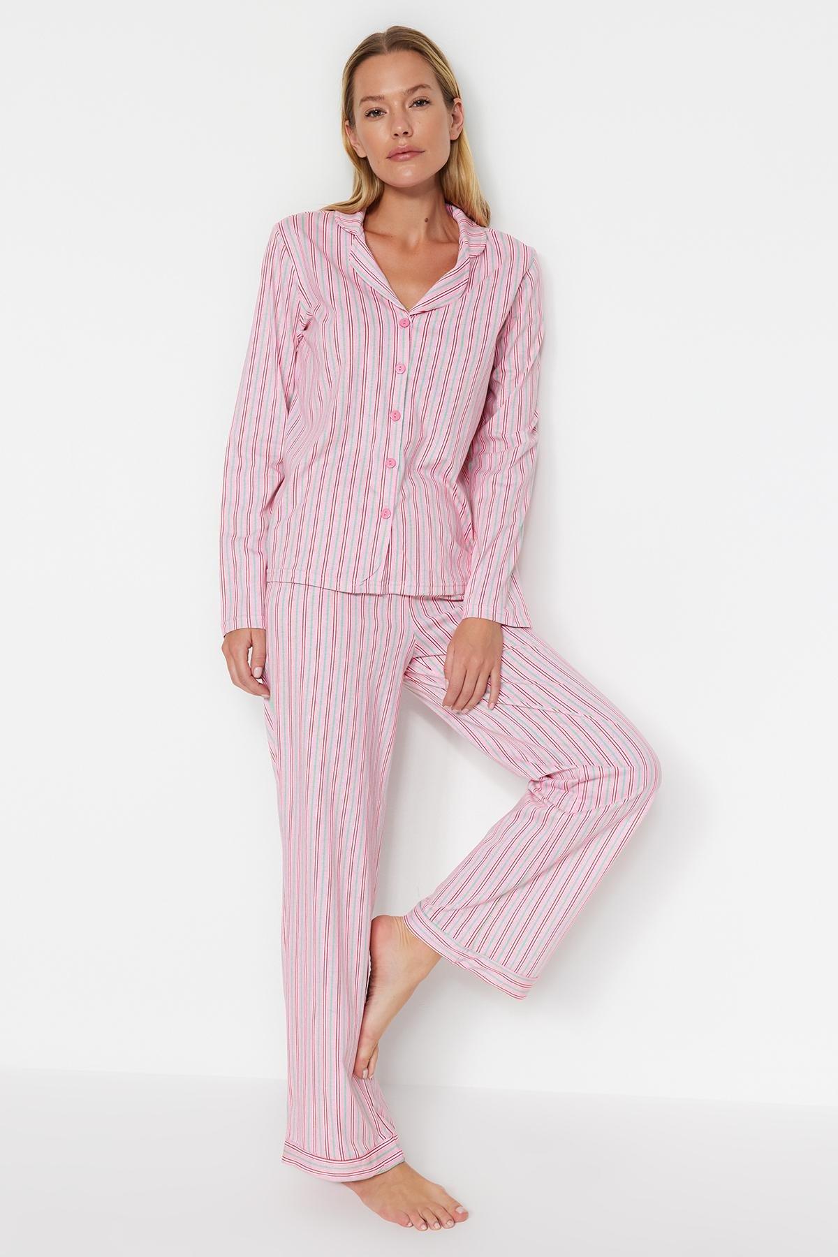 Pink Knitted Pyjamas Set, , large image number 0