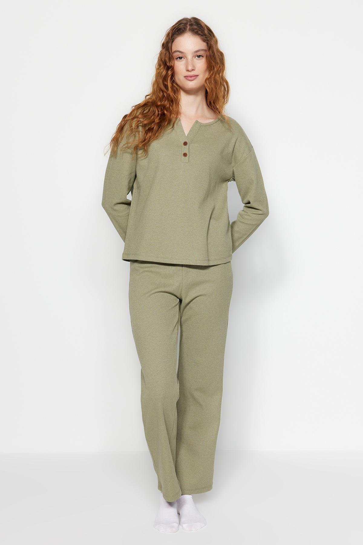 Green Knitted Pyjamas Set, , large image number 0