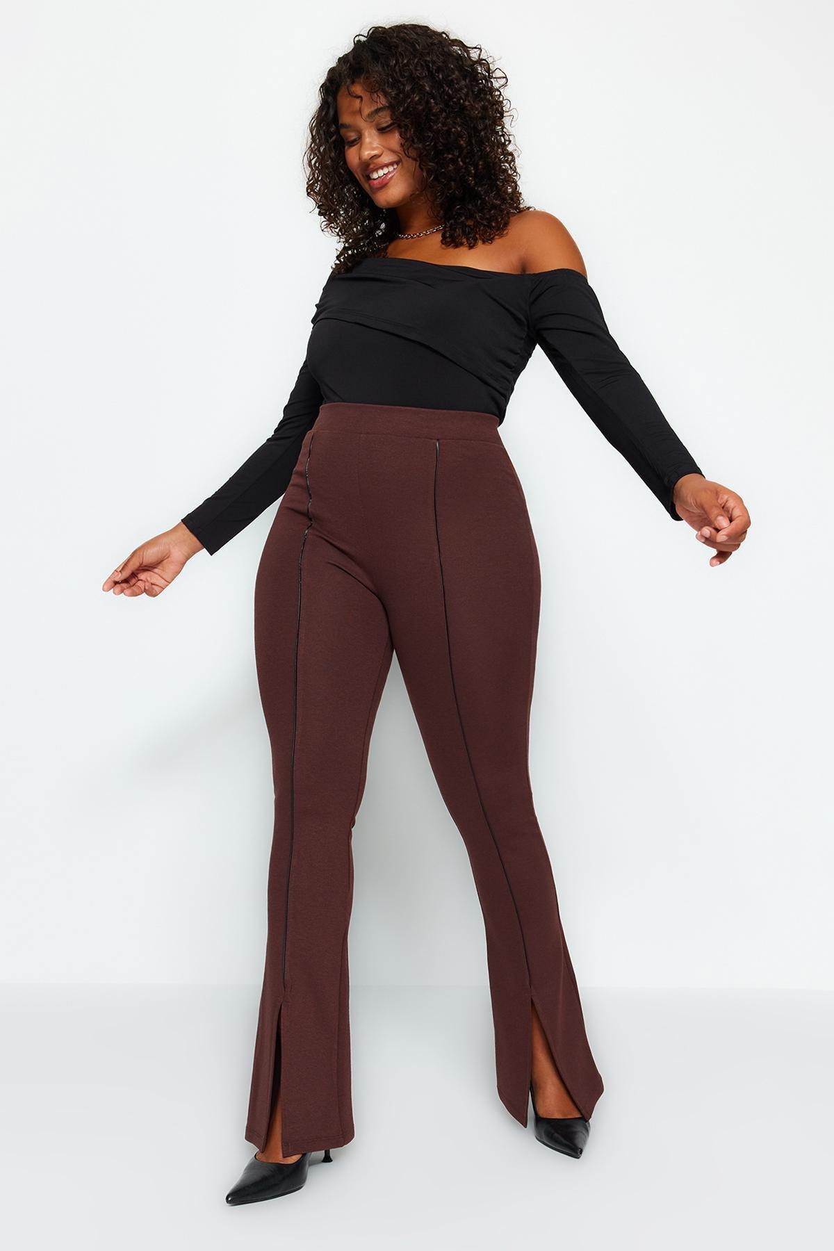 Trendyol Brown Skinny Plus Size Leggings