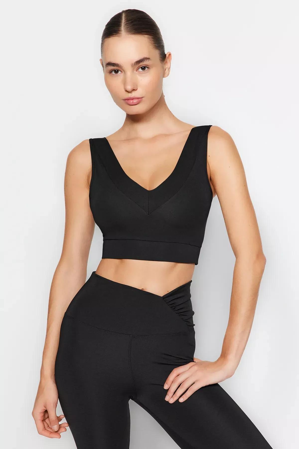 حمالة صدر رياضية داعمة، أسود, BLACK, large image number 1