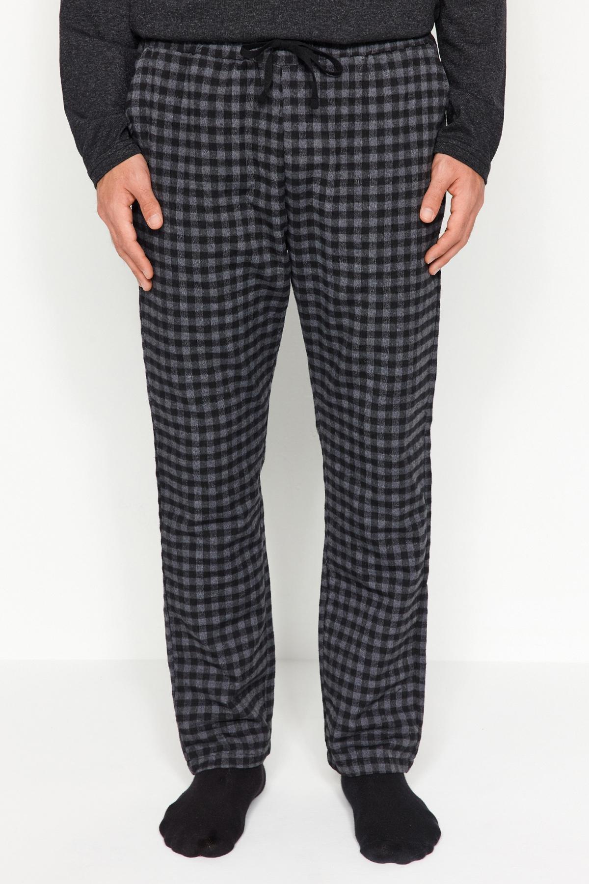 Black Plaid Pyjamas Bottoms, , large image number 2