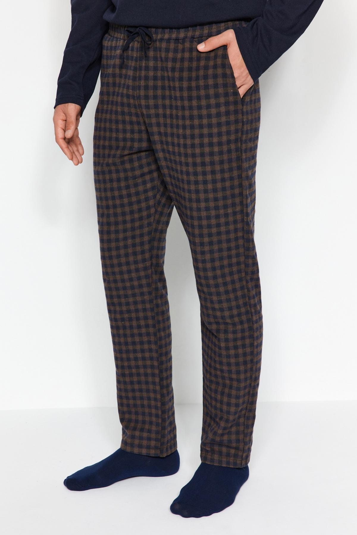 Trendyol - Blue Checkered Pyjama Bottoms