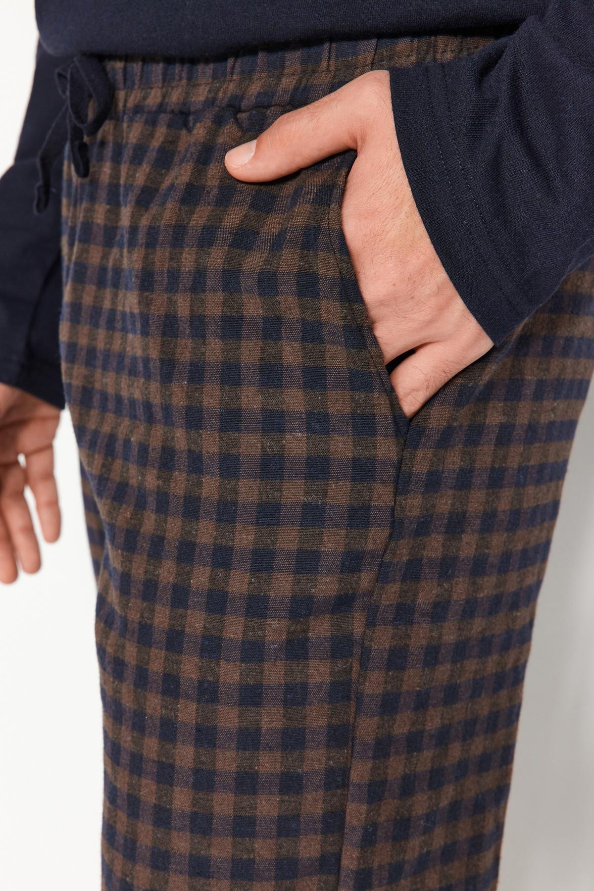 Blue Checkered Pyjama Bottoms, , large image number 4