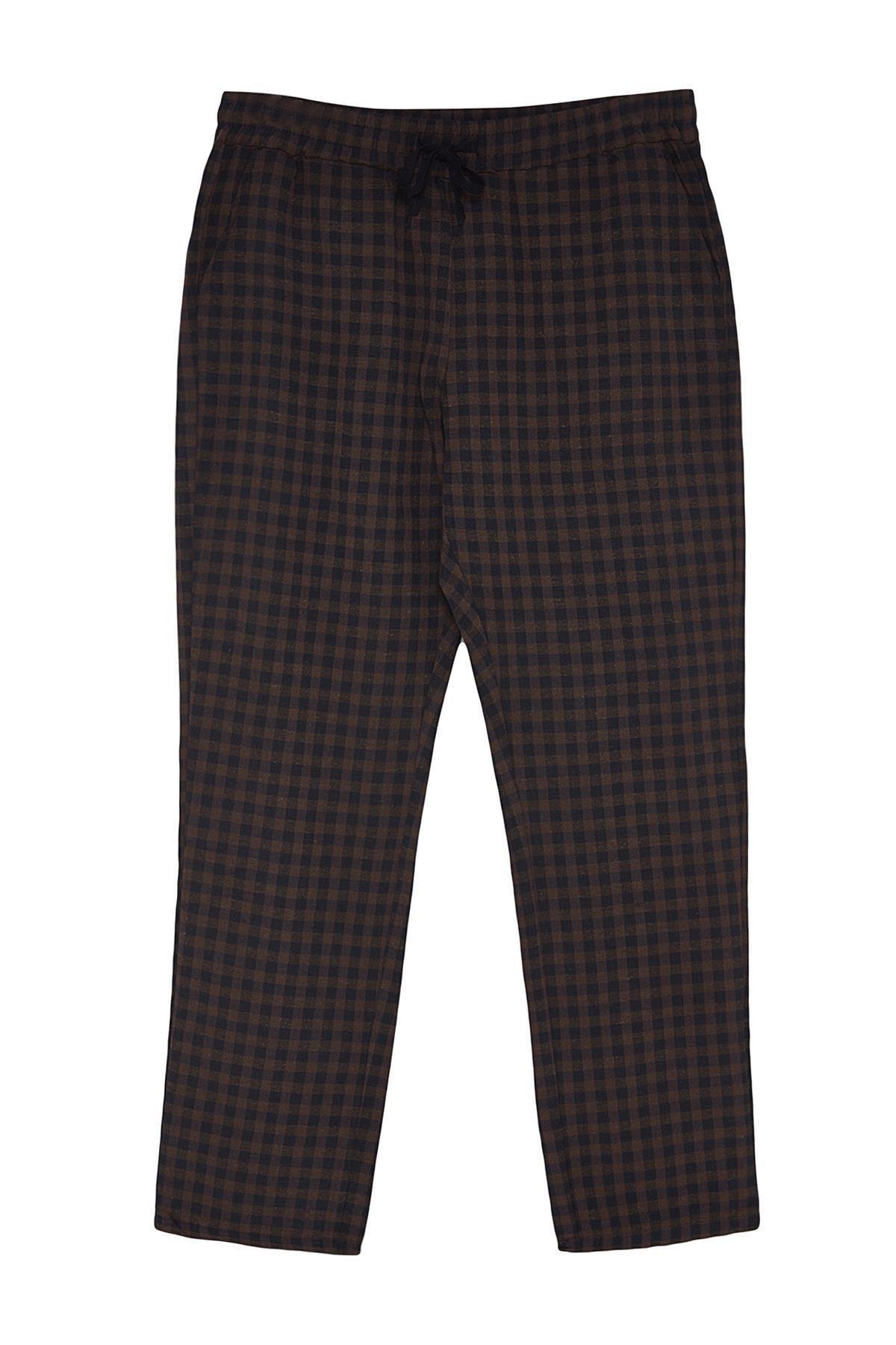 Trendyol - Blue Checkered Pyjama Bottoms