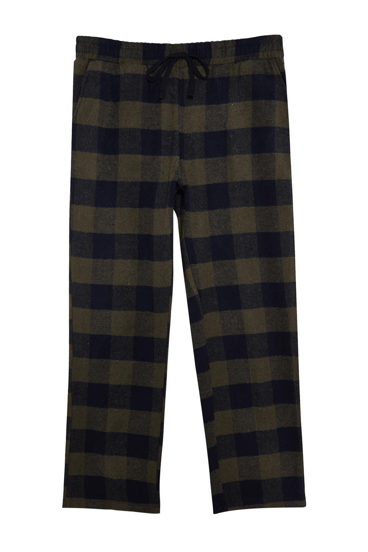 Khaki Plaid Weave Pyjama Bottoms, , large image number 6