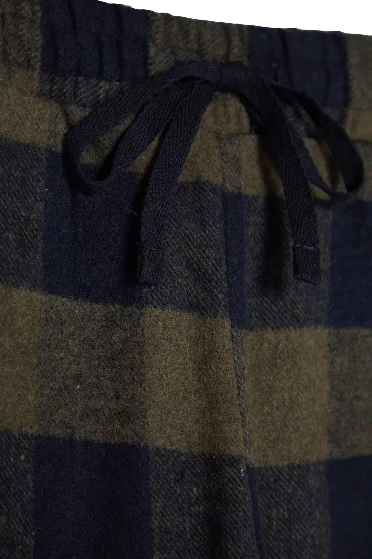 Khaki Plaid Weave Pyjama Bottoms, Khaki, large image number 7