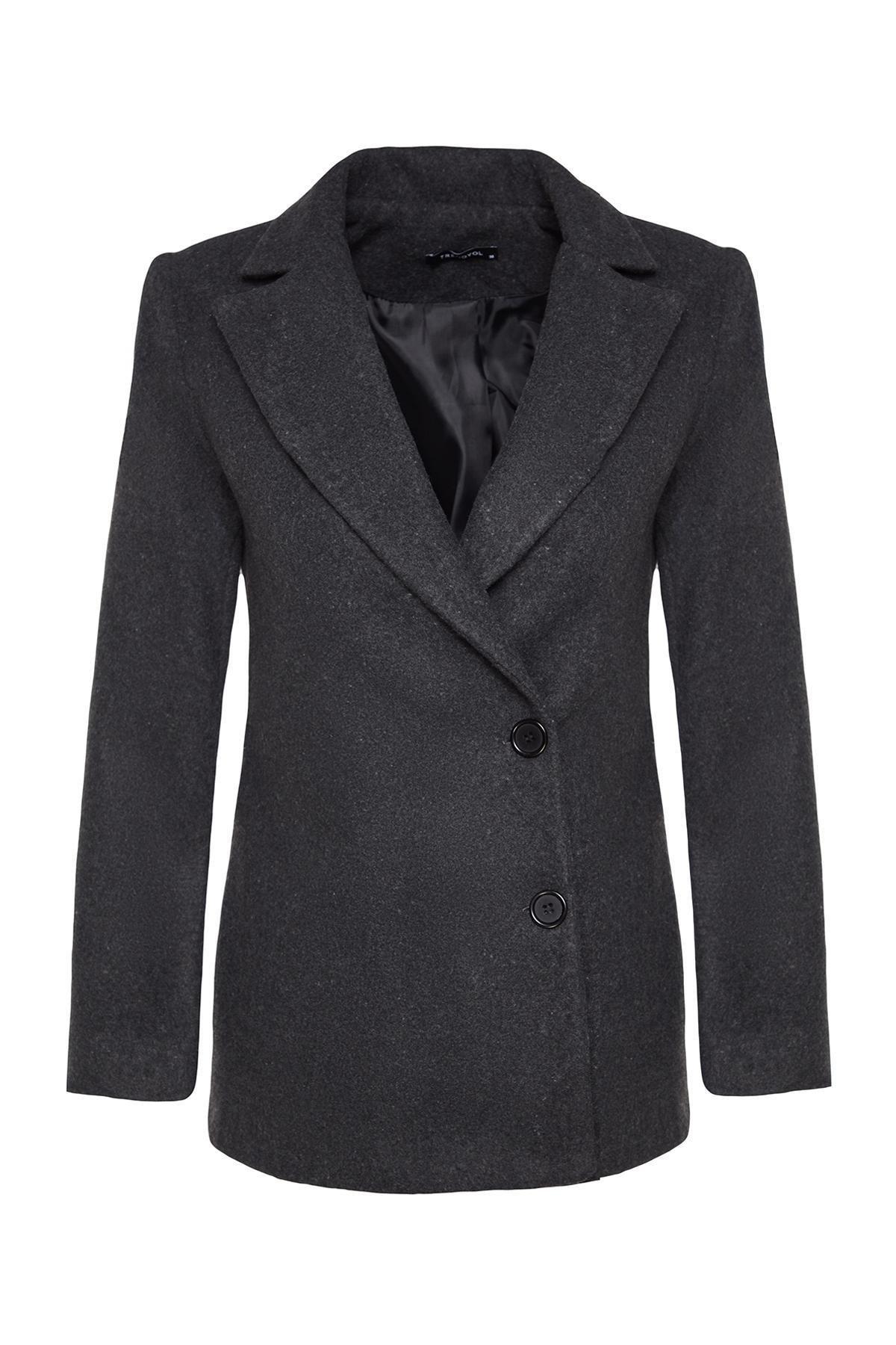 Trendyol - Grey Buttoned Cachet Blazer