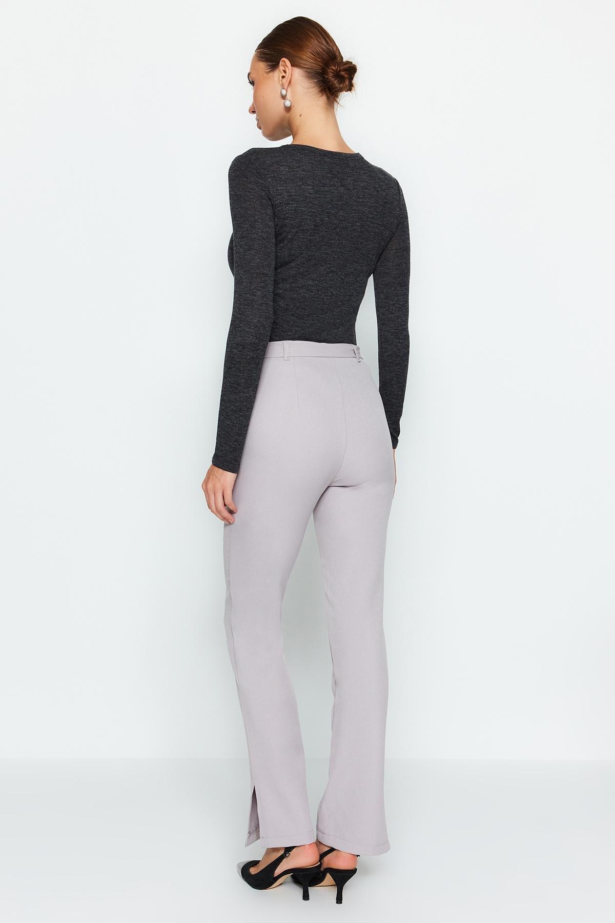 Grey Woven Ribbed Trousers, C101_1653, large image number 3