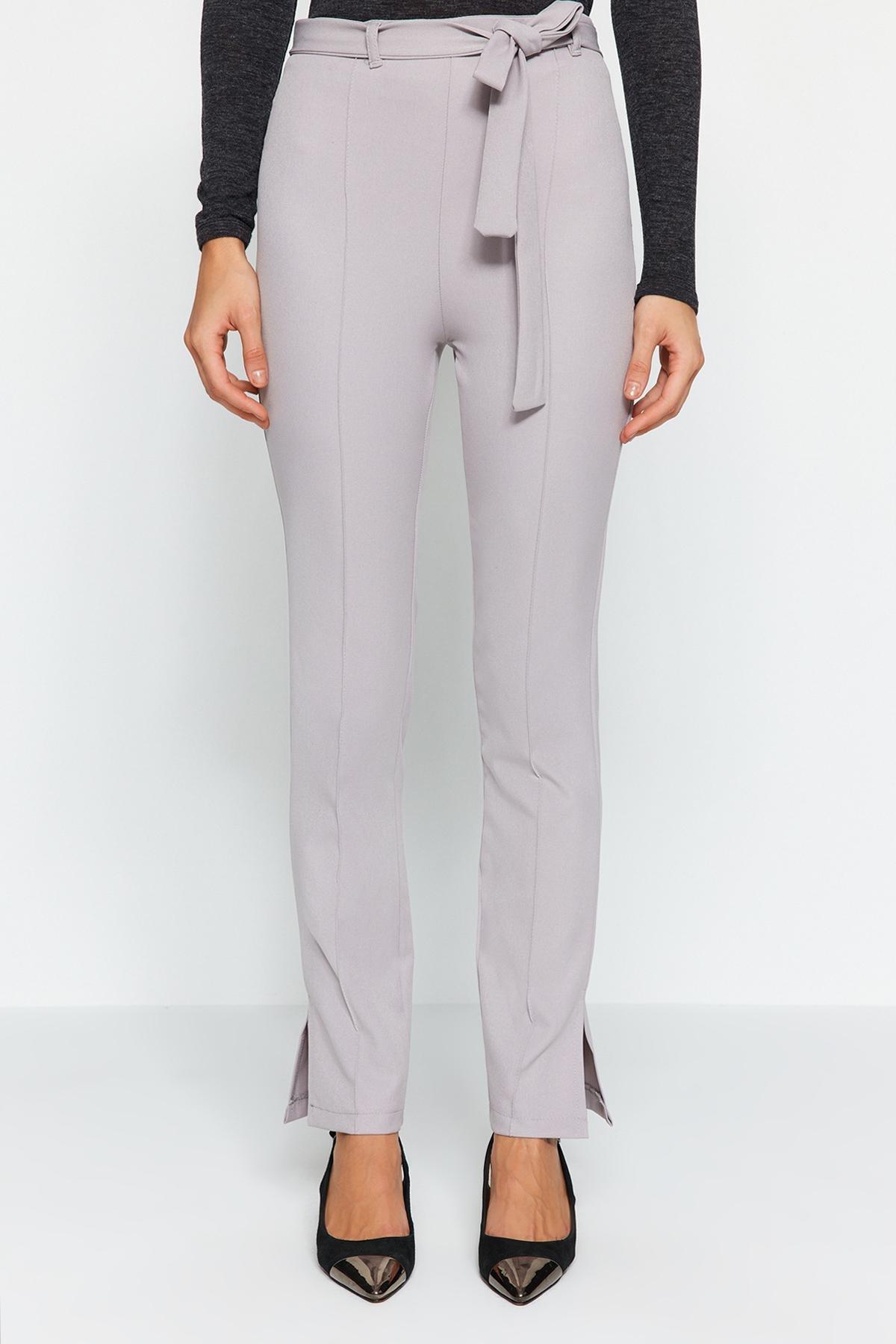 Grey Woven Ribbed Trousers, C101_1653, large image number 4