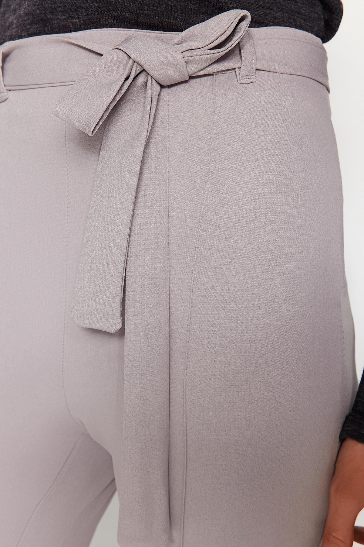 Grey Woven Ribbed Trousers, C101_1653, large image number 6