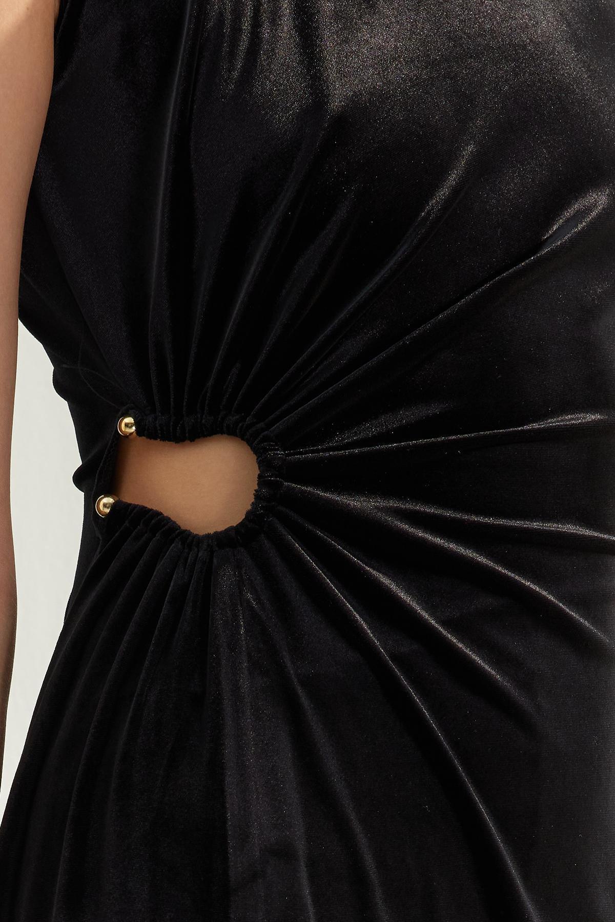 Black Detailed Limited Edition Midi Dress, , large image number 4