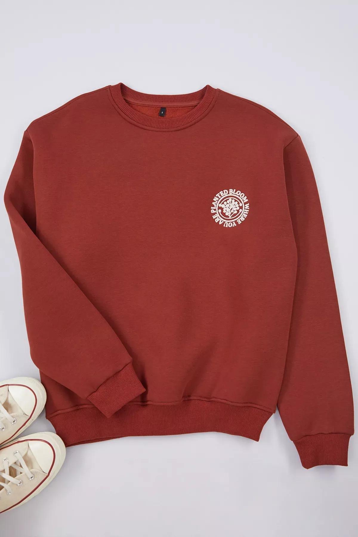 Red Embroidered Polar Fleece Sweatshirt, Tile, large image number 7