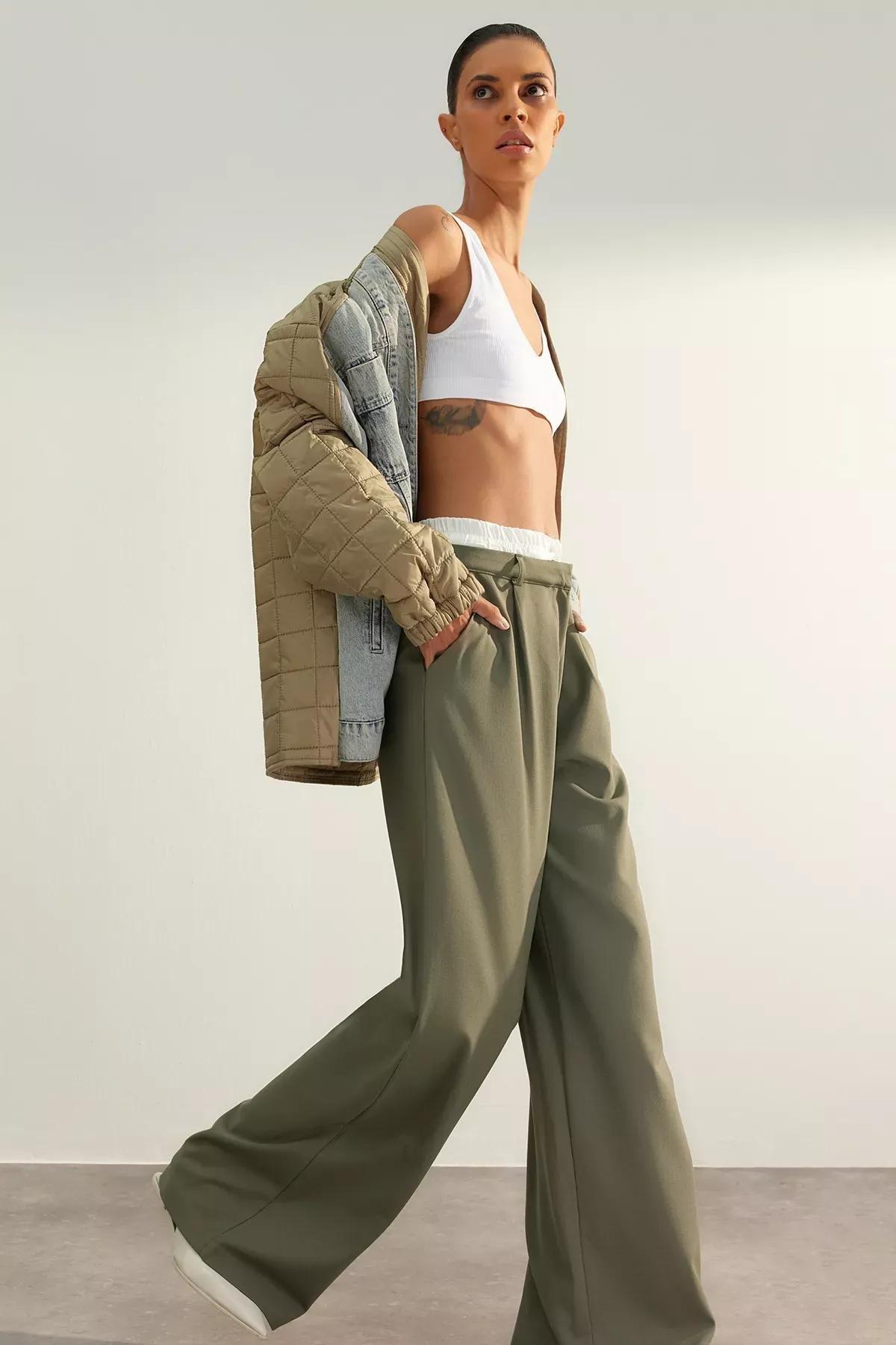 Green Limited Edition Woven Trousers, Mint, large image number 1