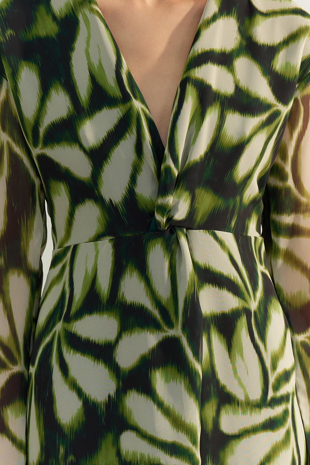 Trendyol - Green Patterned Woven Dress