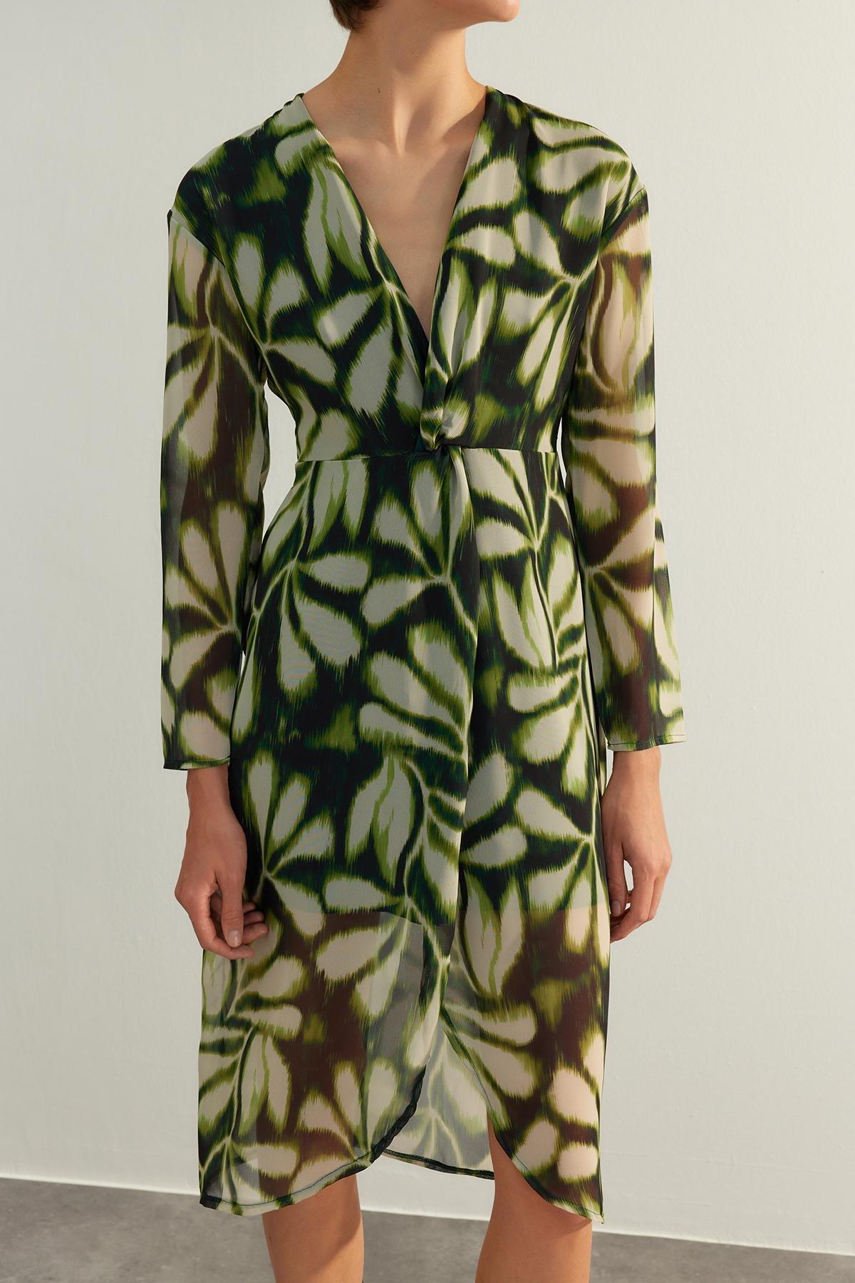Trendyol - Green Patterned Woven Dress