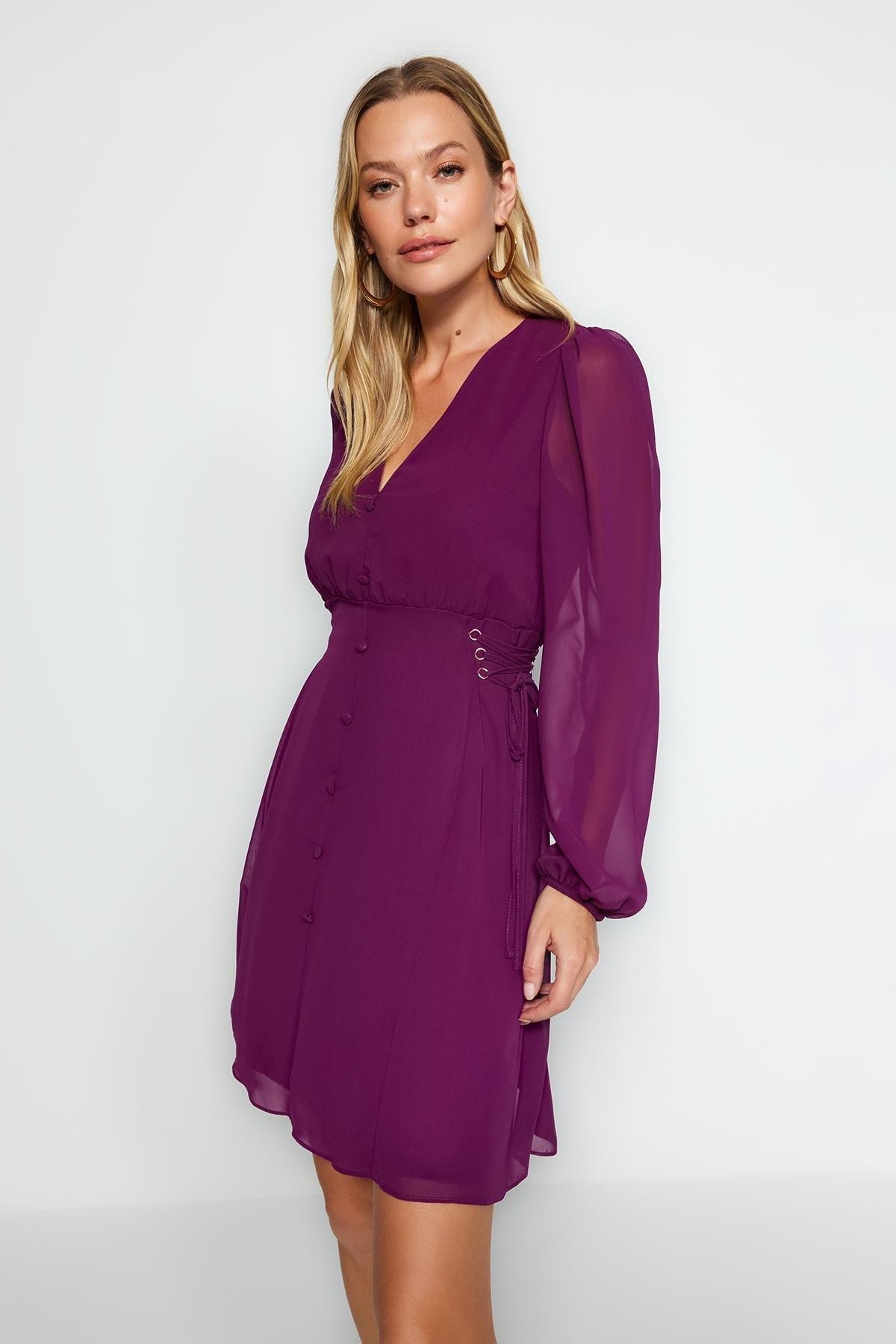 Trendyol - Purple Detailed Lined Dress