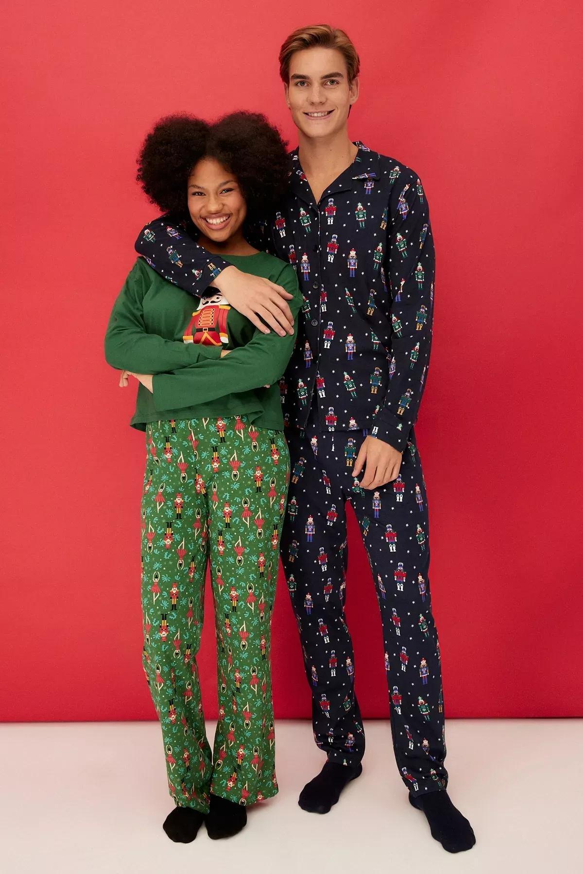 Navy Cotton Pajama Set, Navy blue, large image number 0
