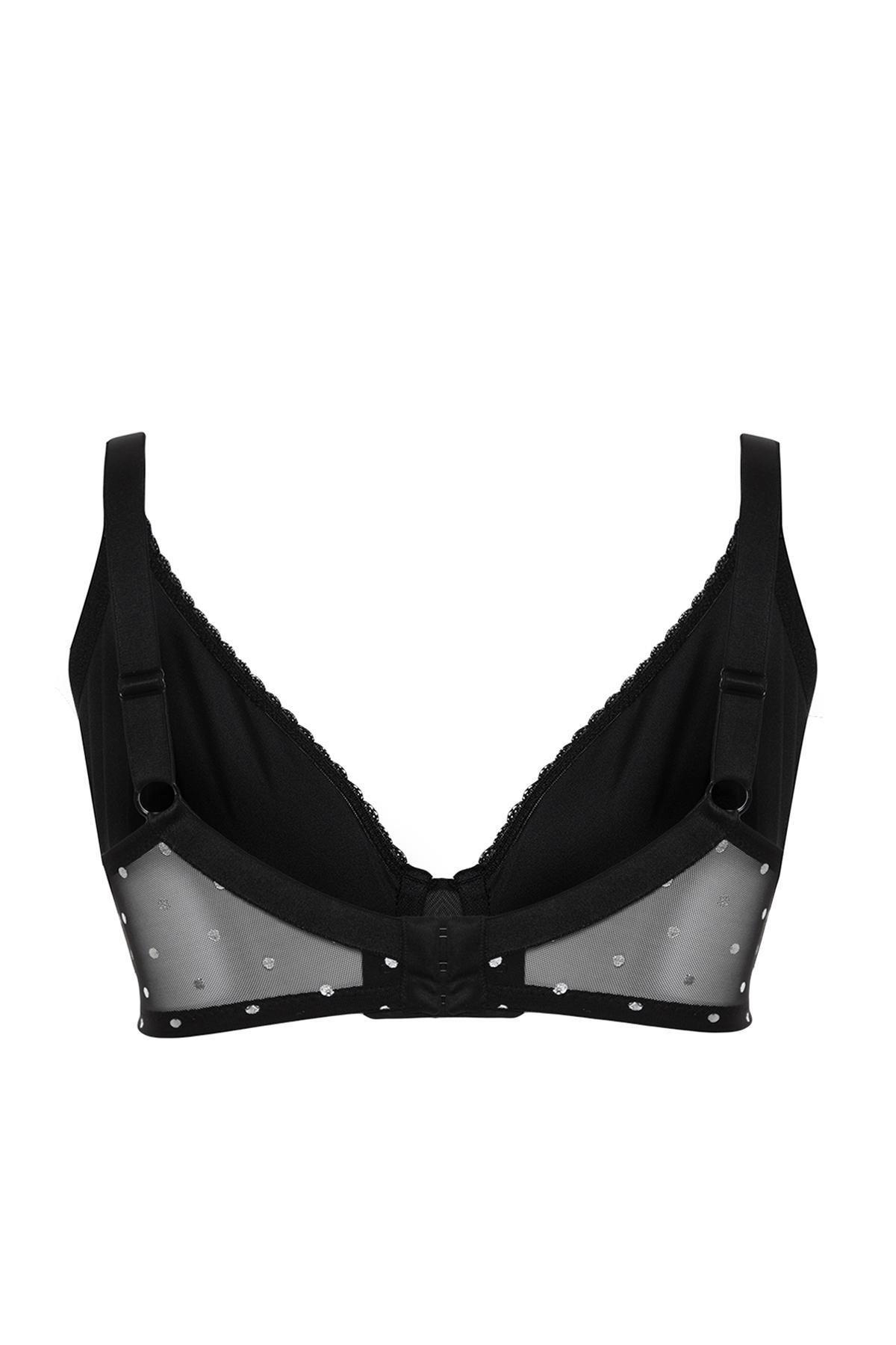 Black Stranded Plus Size Bra, , large image number 4