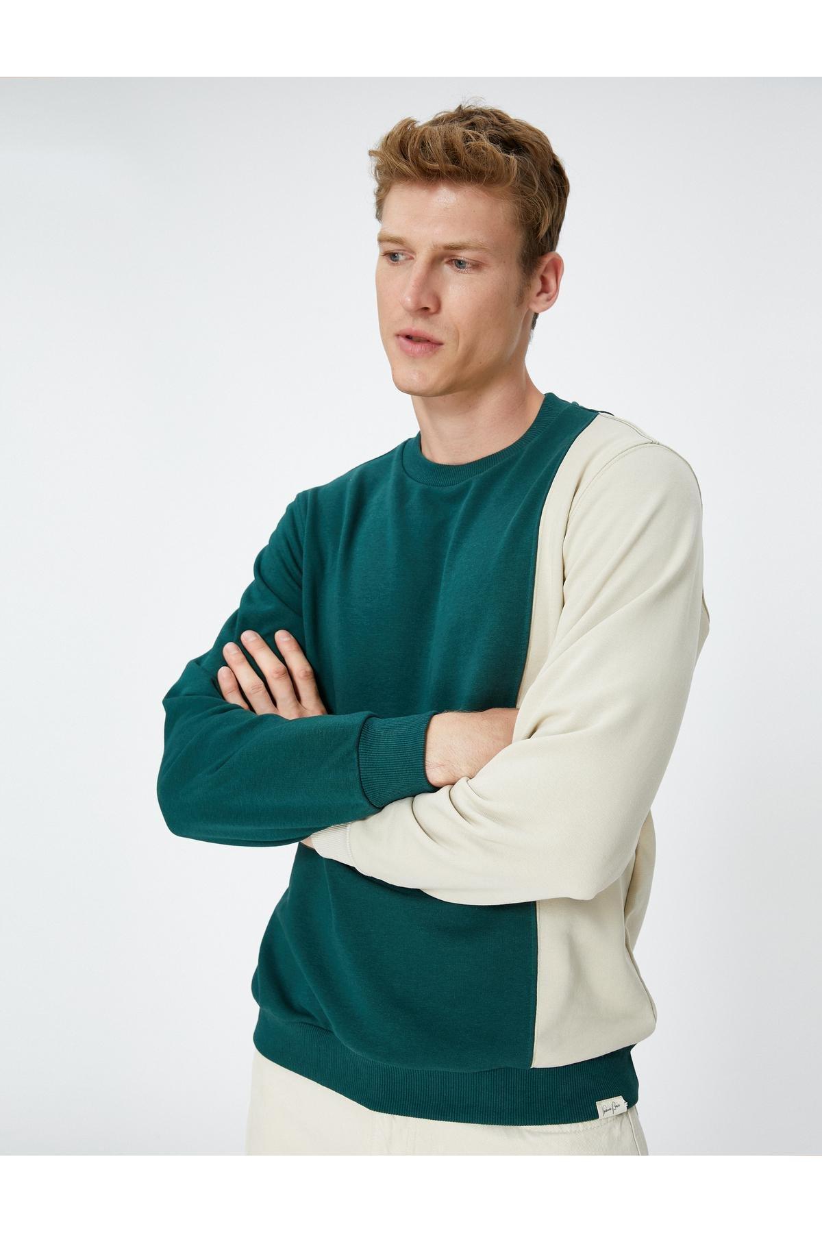 Koton - Green Crew-Neck Sweatshirt