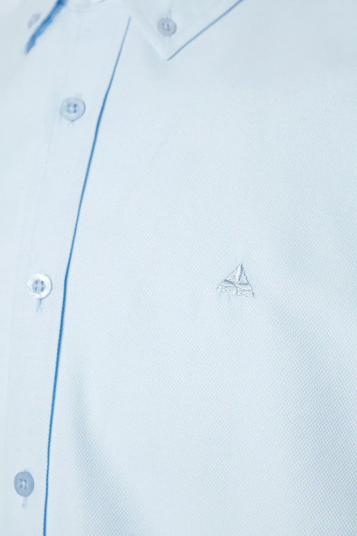 Blue Regular Embroidered Shirt, Blue, large image number 7