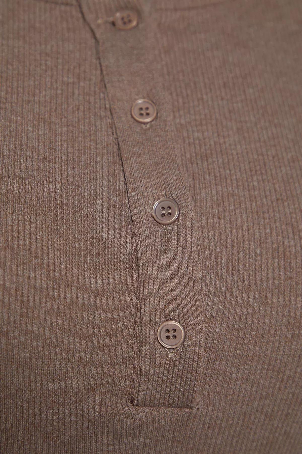 بلوزة مضلعة بفتحة رقبة مستديرة، بيج, Mink, large image number 10