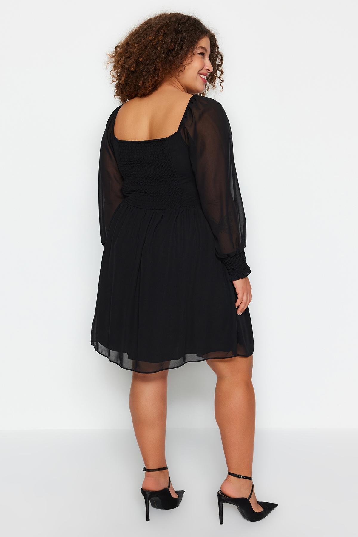 Black A-Line Mini Dress, BLACK, medium