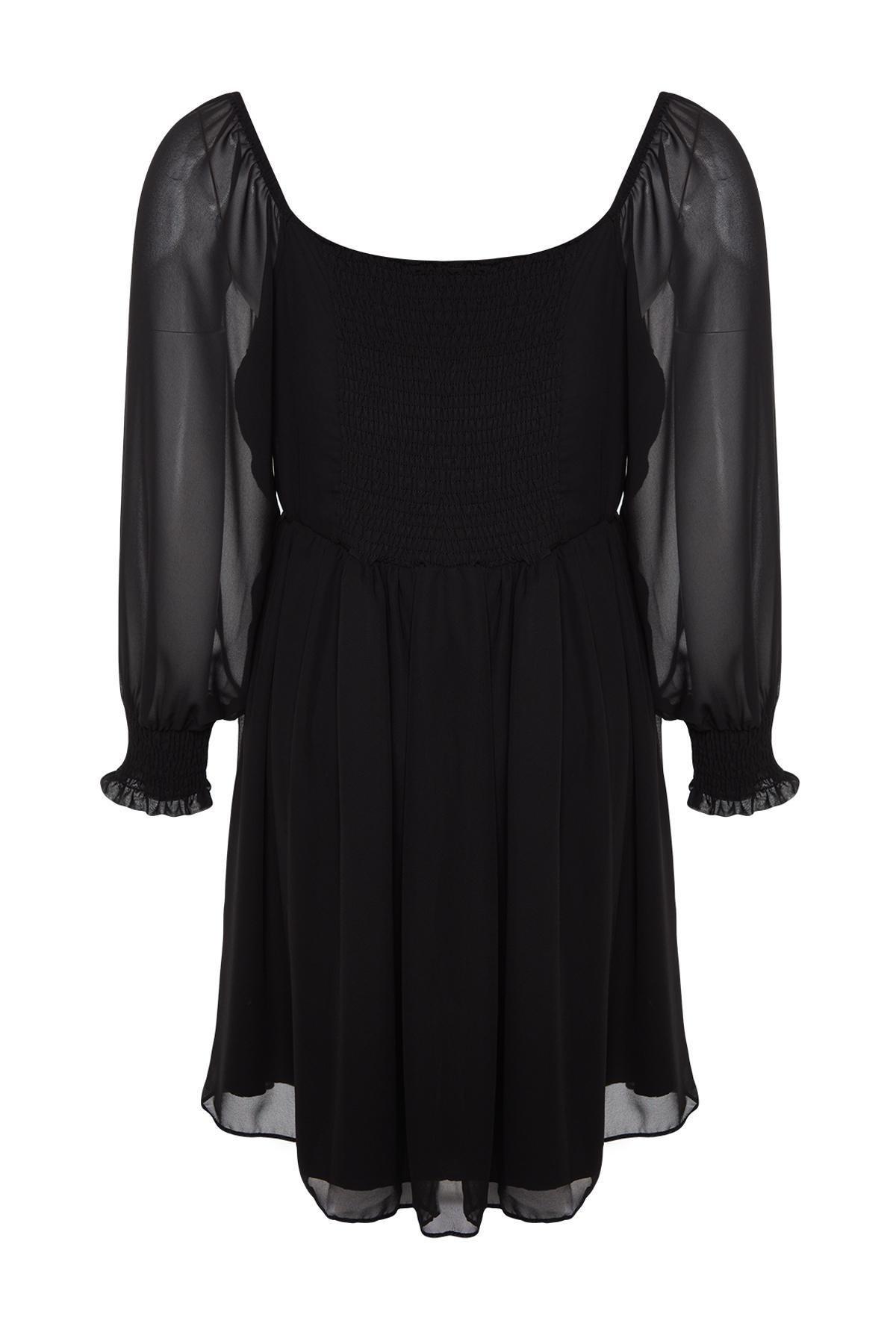 Black A-Line Mini Dress, BLACK, medium