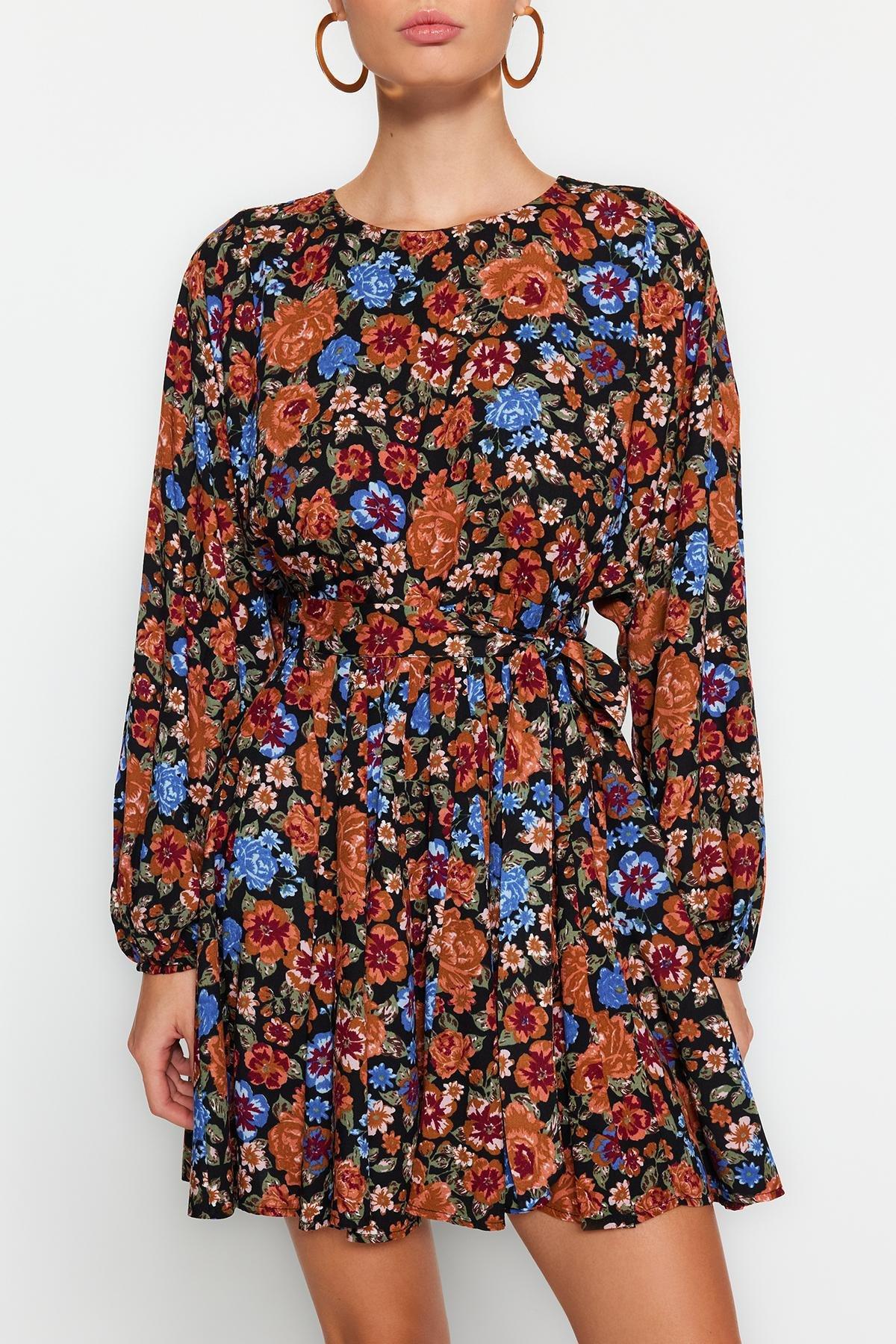 Multicolour Viscose Belted Skirt, , large image number 3