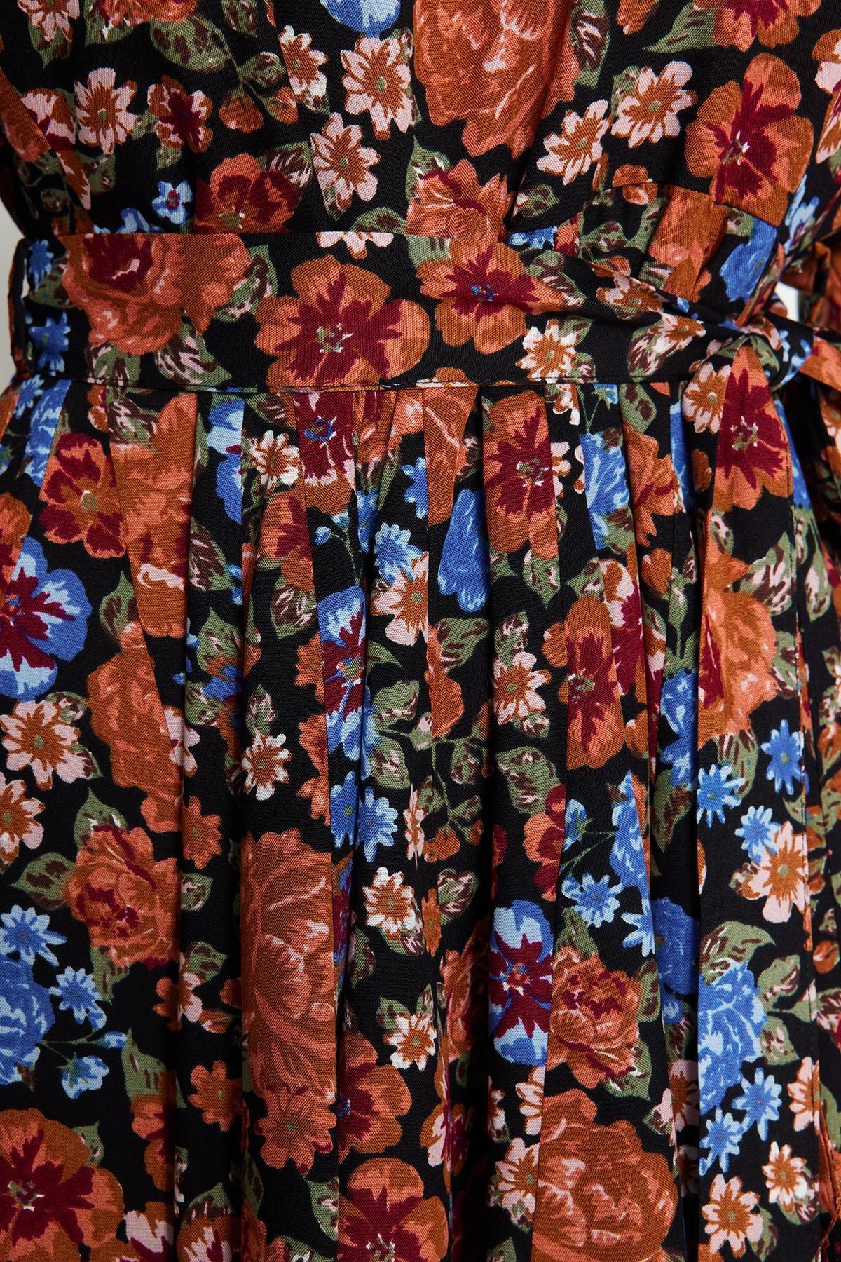 Multicolour Viscose Belted Skirt, , large image number 4