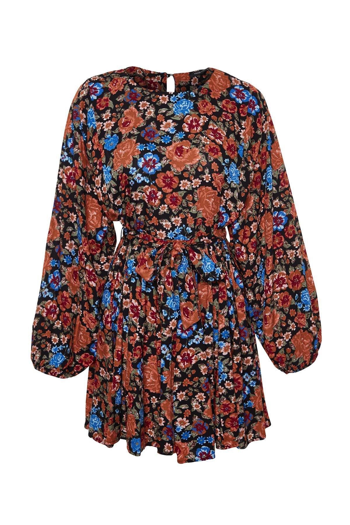 Multicolour Viscose Belted Skirt, , large image number 5