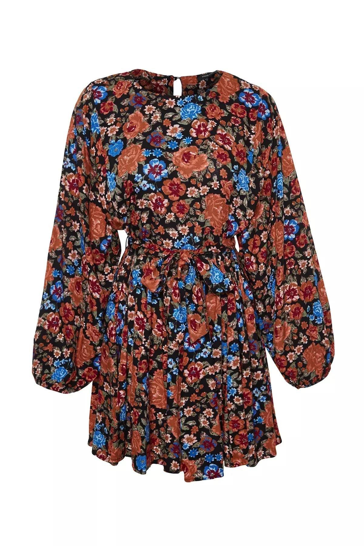 Multicolour Viscose Belted Skirt, , large image number 5
